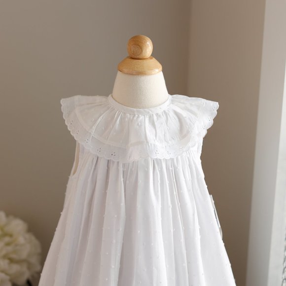 White Cotton Float Dress Bailey Boys Boutique Swiss Dot Eyelet Portrait NWT - Picture 4 of 6